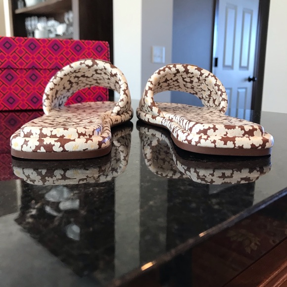 New Tory Burch Double T Sport Slide - Printed Tumbled Leather/Calf Nappa Leather - Picture 5 of 13